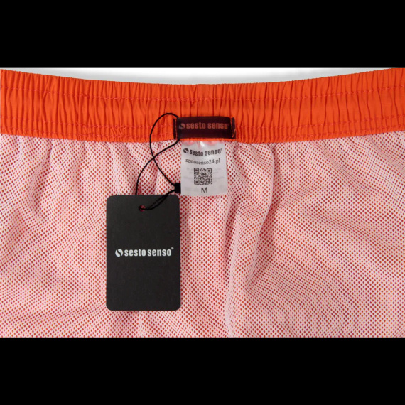 Sesto Senso Herren Badeshorts schnell trocknend Strandshorts mit Taschen orange