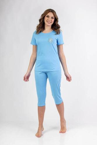 692 Regina Damenpyjama – blau