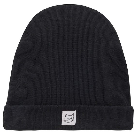 Tres Bien Gerippte Kindermütze Pinocchio – schwarz