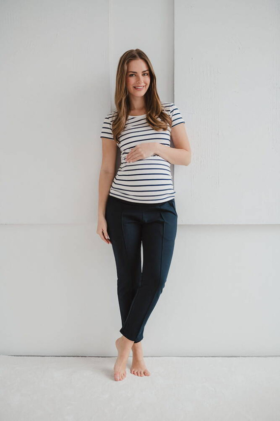 GraceFit Mama klassische Umstandshose Milk&Love in Marineblau