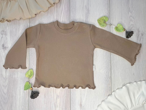 BI016 Mamatti Langarmbluse für Mädchen – braun