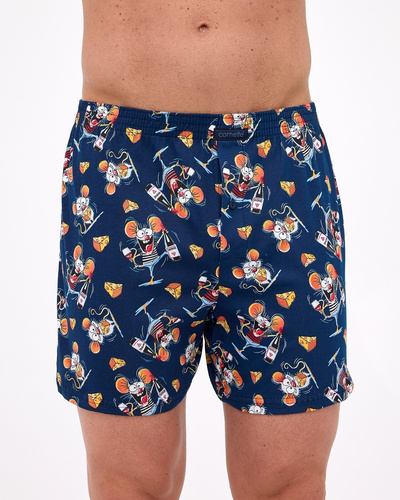 001/176 011/176 Cornette Classic Mouse Herren-Boxershorts – Baumwolle, bequem, mit lustigem Aufdruck, Marineblau