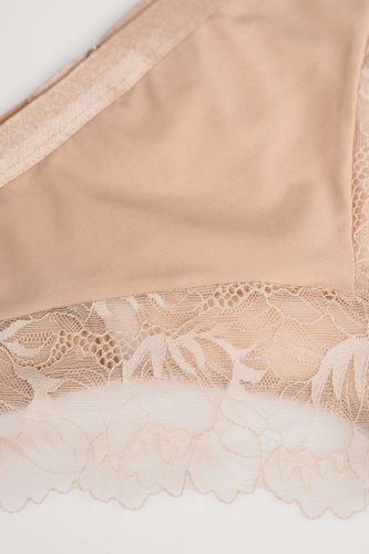 Mediolano Selena 19265 Beige Spitzen-Slips Hoher Komfort
