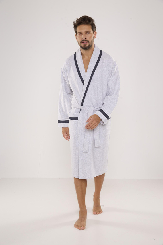 564 Bruno Herren Bademantel De Lafense - hell melange 