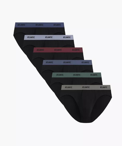 Herren-Slips Atlantic 6SMP-004 A6 schwarz – 6er-Pack, 95% Baumwolle, sportlicher Schnitt