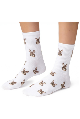 Damen Socken Steven Happy Easter 136 – Baumwolle mit Hasenmotiv