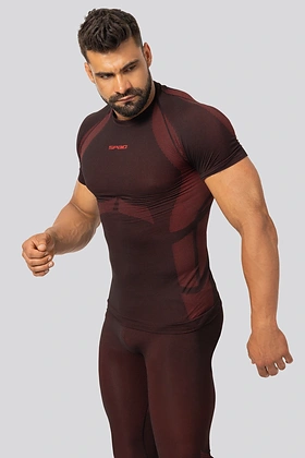 Brubeck Breeze 2.0 Herren Thermoshirt Nilit Breeze Kurzarm Schwarz/Rot