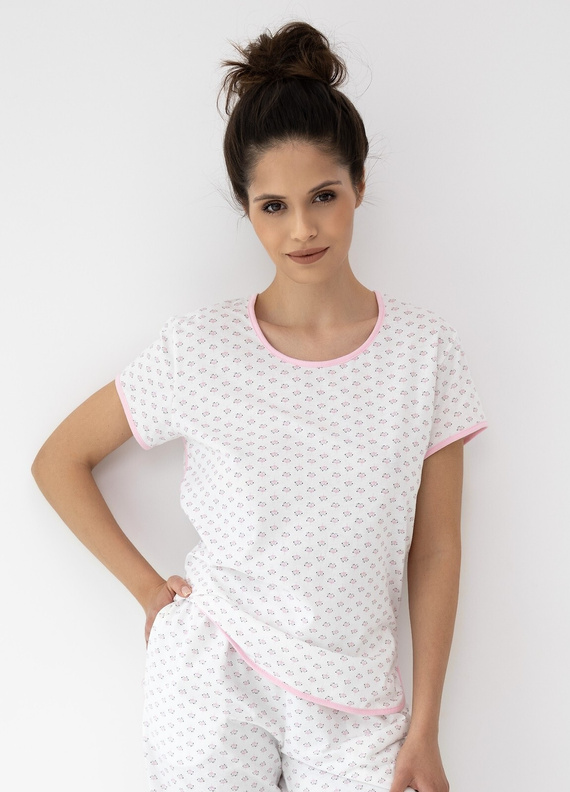 Lexie Sensis Damenpyjama aus 100% Baumwolle mit langer Hose rosa