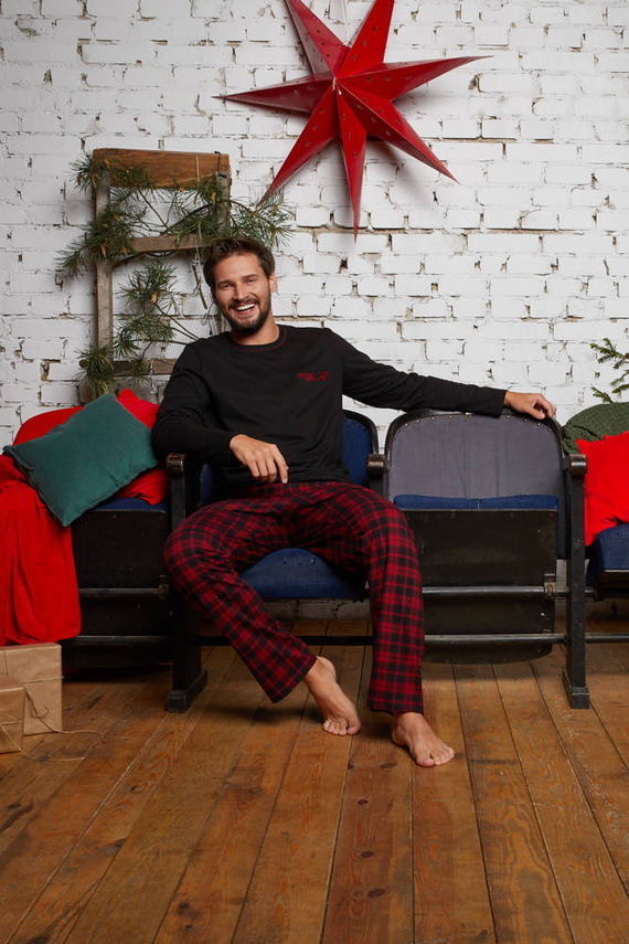 Zeman Italian Fashion Herren Schlafanzug - schwarz/print