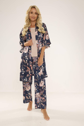 722 Lurdes Damen-Schlafanzug De Lafense - navy blau