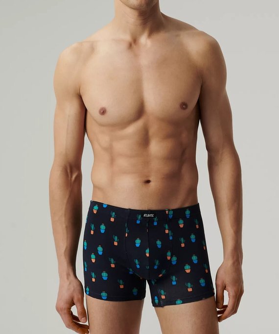 2MHH-005 Atlantic Herren-Boxershorts – Marineblau-Koralle