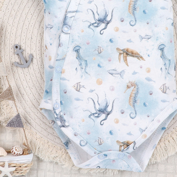 ABN-5443 Sea Of Joy Nini Kurzarm-Wickelbody – Bio-Baumwolle, für Babys