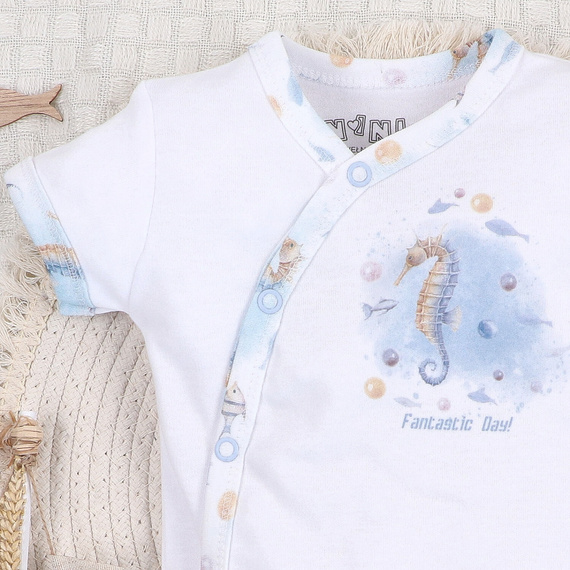 ABN-5444 Sea Of Joy Nini Kurzarm-Wickelbody – Bio-Baumwolle, für Babys