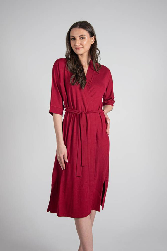 942 Visa Langer Morgenmantel De Lafense - kastanienbraun