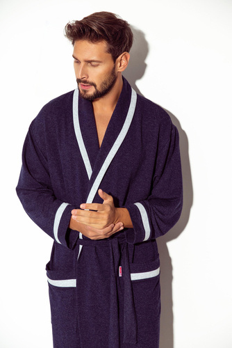 564 Bruno Herren Bademantel De Lafense - Denim