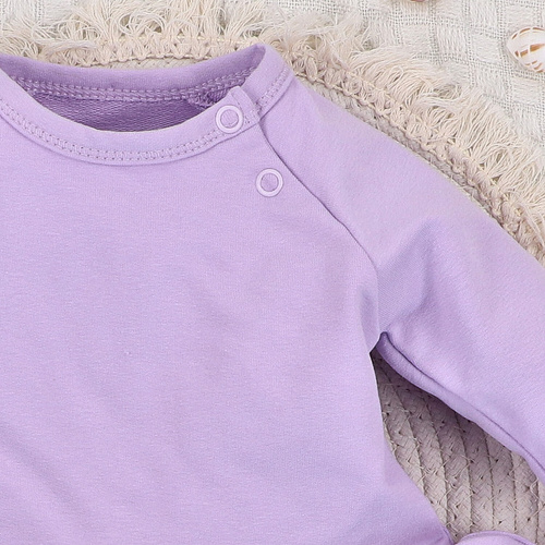 ABN-5487 Underwater World Nini Babykleid – Bio-Baumwolle, lila, lange Ärmel