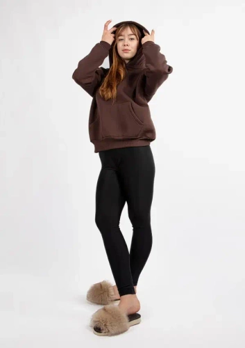 DK-K-B10 DKaren Schokolade – ein Set aus Leggings und Sweatshirt für Damen, bequem und stilvoll