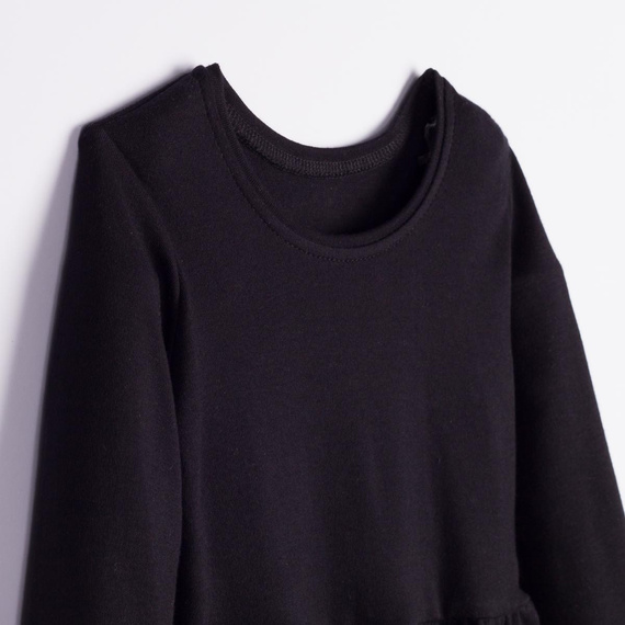 Mädchenbluse Nicol 163706 100% Baumwolle Schwarz mit Volant und Spitze
