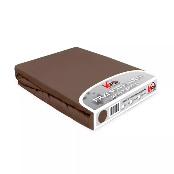 Constance Jersey-Spannbettlaken KARO – Schokolade 030