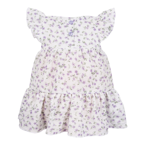 Eevi Musselin-Wiesenkleid – kurze Ärmel, kleine Blumen, leicht