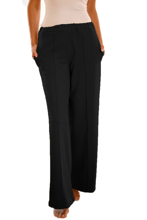 Flint - Damen-Baumwollhose, lockere Passform, 95 % Baumwolle 5 % Elasthan | Polnische Marke Mirale – schwarz