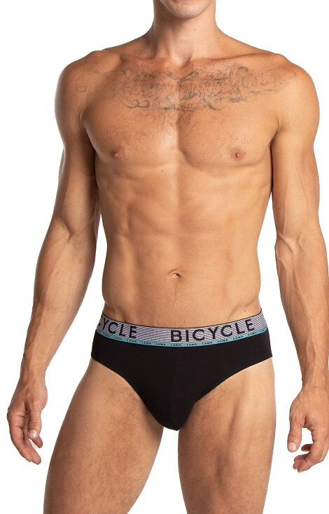 M-1063 Lama Herren-Slips schwarz-mint – Baumwolle, breiter Gummizug im 2er-Pack