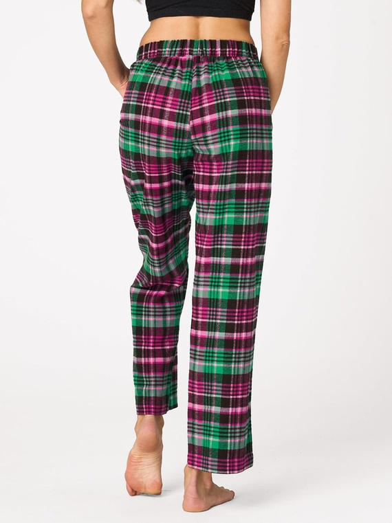 Pyjamahose Key LHE 414 Fuchsia – Flanell kariert, 100% Baumwolle