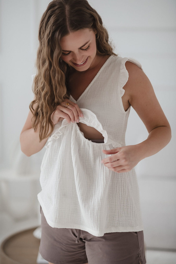 Milky Butterfly Bluzka ciążowa i do karmienia – wygoda i styl Milk&Love kremowy