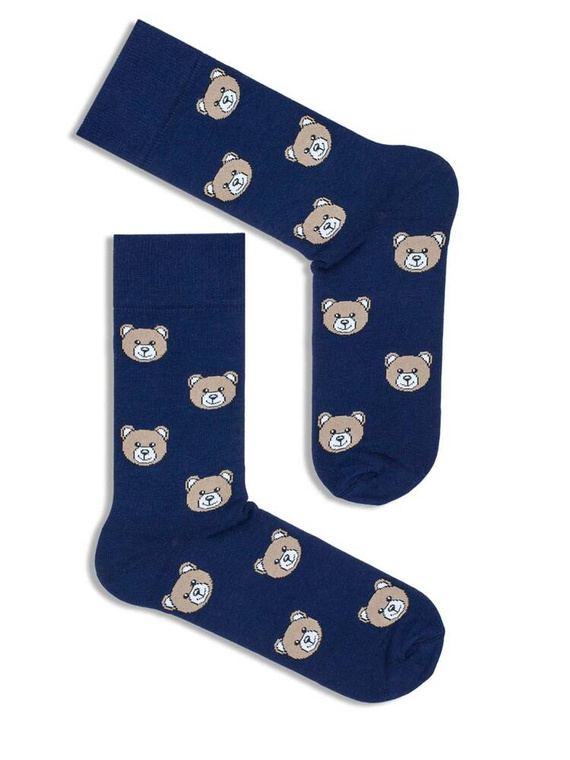 0125-033 Teddy Bears Heads Herrensocken Milena – Marineblau