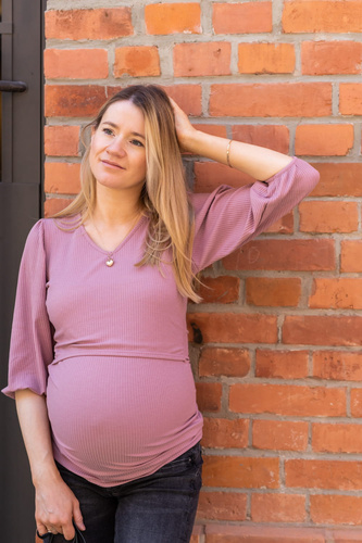 Umstands- und Stillbluse Milk&Love Milky Puff Rippstoff Puffärmel