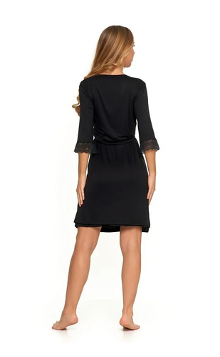 PDSZ4100-003 Moraj langer Damenbademantel – Schwarz