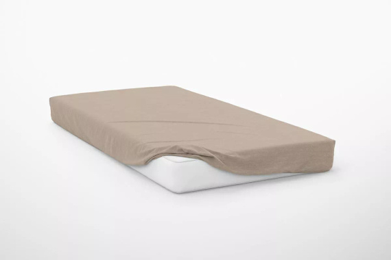 Mikrosatin Spannbettlaken Poly Detexpol glatt mit Gummizug taupe