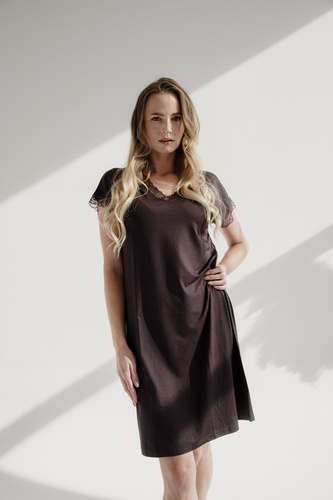 816 Hazel Nachthemd De Lafense - Schokolade