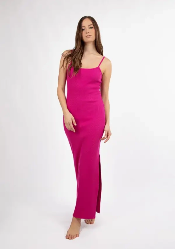 DK-K-P7 DKaren Baumwollkleid – Fuchsia