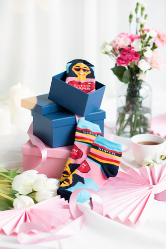 K89S Super Mama Foot Socks Italian Fashion - marineblau/farbig