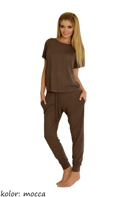 524 Paula Damen Schlafanzug De Lafense - mocca