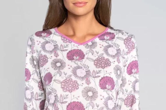 Damen Schlafanzug langarm, Hose Lobelia Italian Fashion -