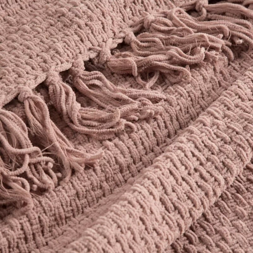 Suzi-Decke, gewebte Tagesdecke mit Fransen, Euro-Vorhänge, Puder