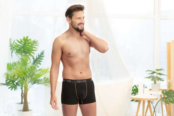 Fluo Herren Boxershorts Italian Fashion - schwarz/fluo orange