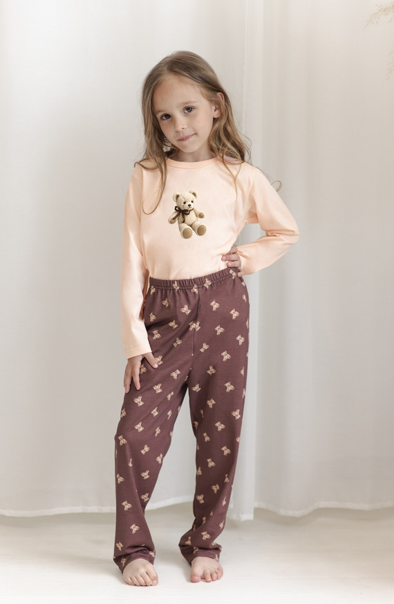 Mädchen-Pyjama Taro 3647 Nola Rosa 100% Baumwolle Langarm