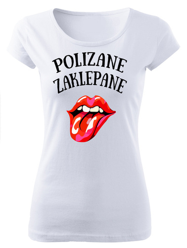 „SKU D049 Valentinstag leckte versiegelt“ Damen T-Shirt Moocha weiß