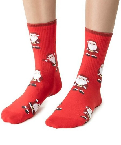 ART.136 Damen-Weihnachtssocken Steven rot 140 – Baumwolle, warm, Wintermuster