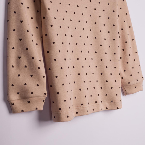 Nicol Hania 226036 Mädchen-Pyjama 100% Baumwolle Herzmuster Beige