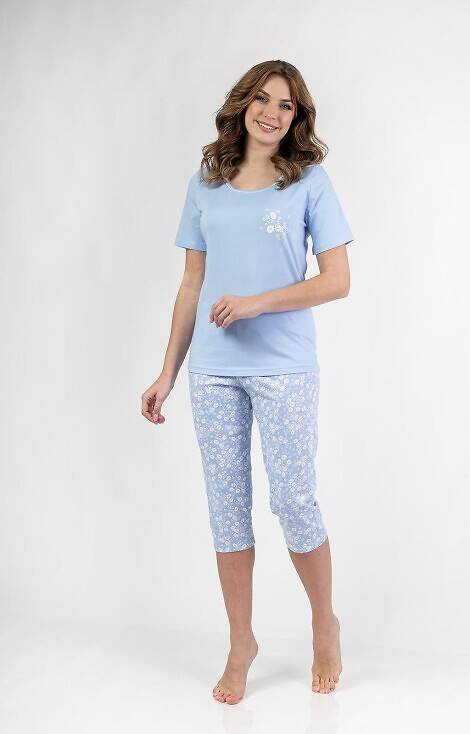 691 Regina Damenpyjama – blau