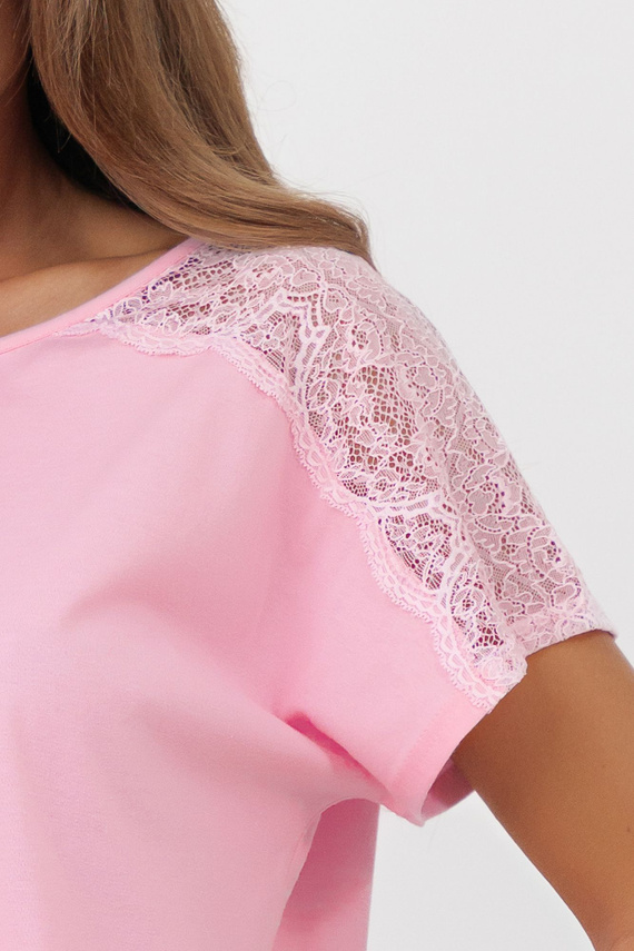 Damenpyjama Sensual Italian Fashion Baumwolle Spitze Shorts
