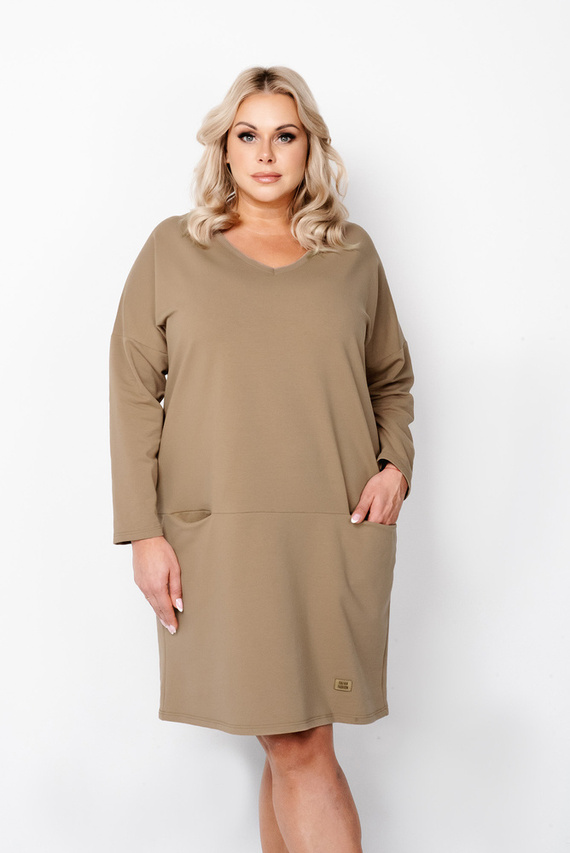 Karina Damen Langarm Tunika Italian Fashion - camel