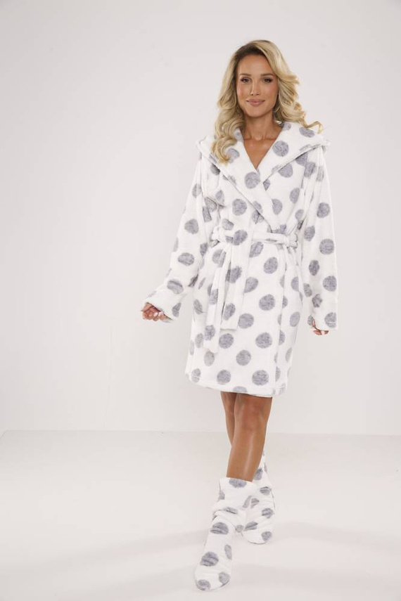 323 Dots Forex Morgenmantel - ecru