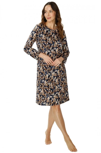 86675 Lucy Seagull Nachthemd, brauner Aufdruck