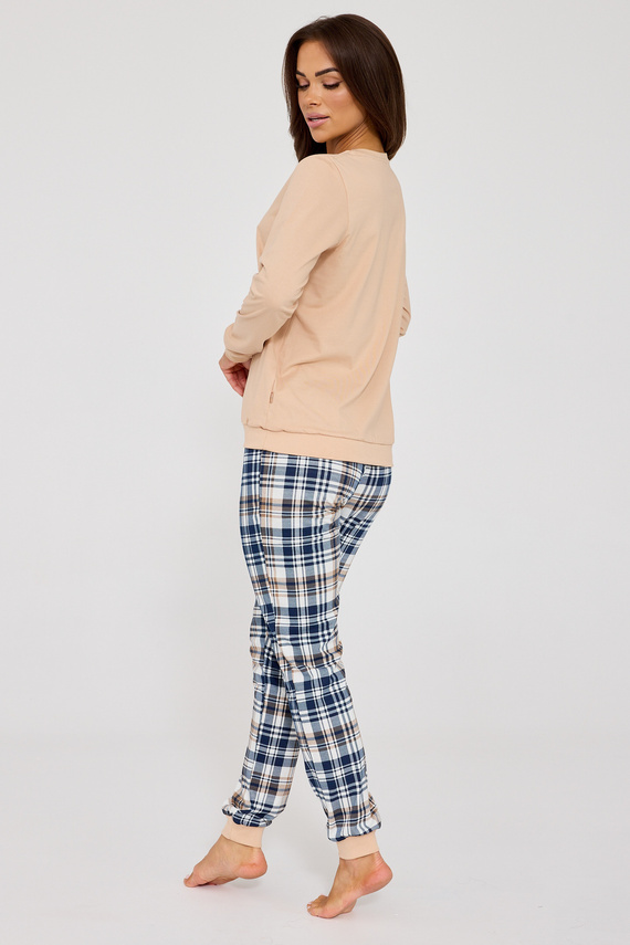 671/425 Cornette Bears Damenpyjama | Baumwolle, Teddybär-Print, karierte Hose