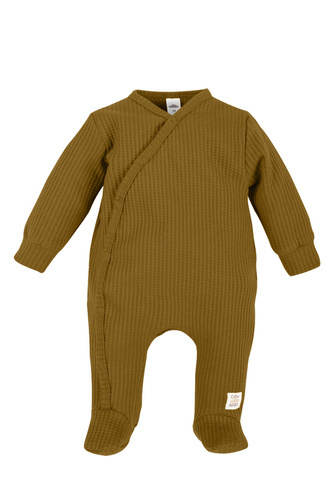 02249GB Makoma Babystrampler „Natural Waffel“ goldbraun